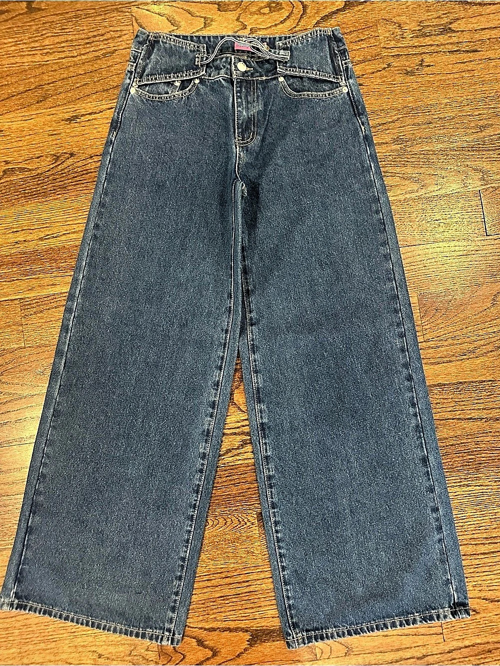 Edikted Wide Leg Jeans in Blue Like New